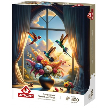 Art Puzzle 500 - Symphony of Flowers and Wings