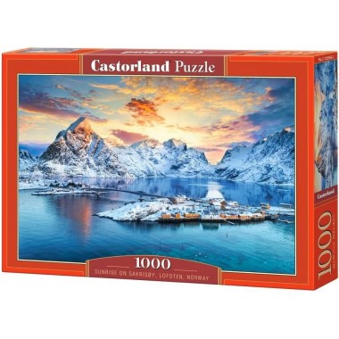 Castorland 1000 piece puzzle - Sunrise on Sakrisøy, Lofoten, Norway