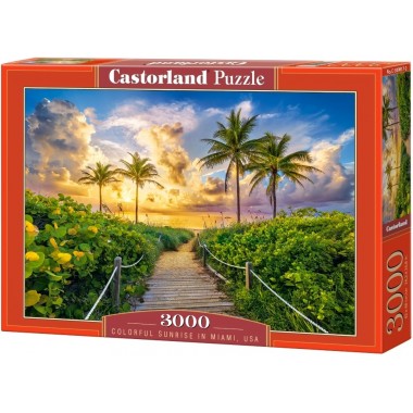 Castorland 3000 - Colorful sunrise in Miami, USA