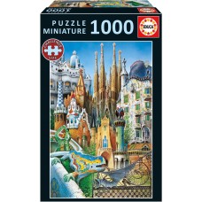 Educa 1000 - Collage, Gaudi's buildings, miniature