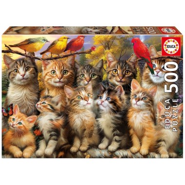 Educa 500 - Kittens and Birds