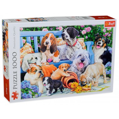 Trefl 1000 - Puppies in the garden, Daniela Pirola