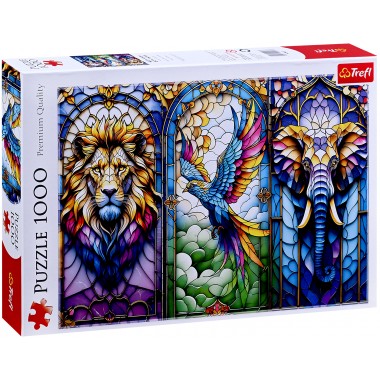 Trefl 1000 - Stained glass with animals